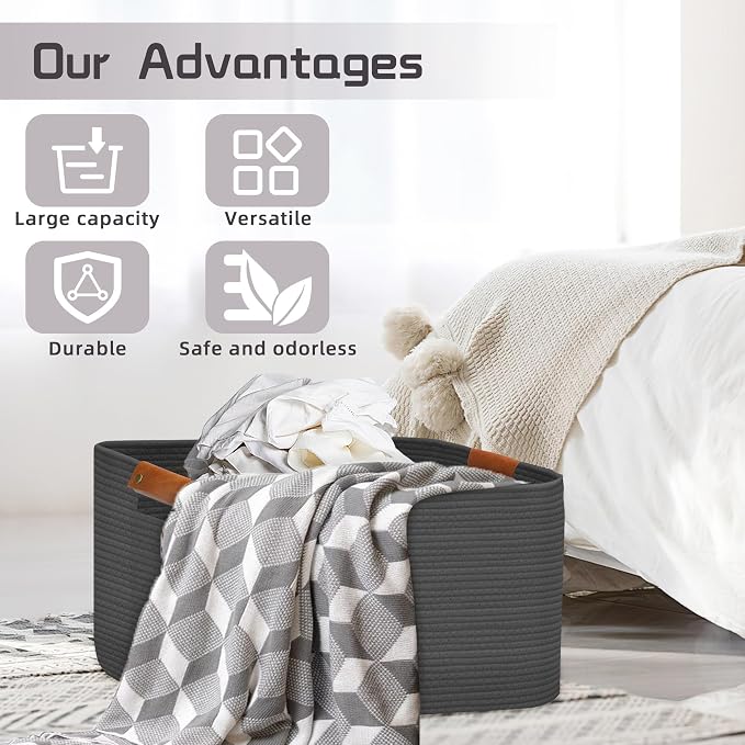 Large Collapsible Laundry Basket, Clothes Hamper - Image 5