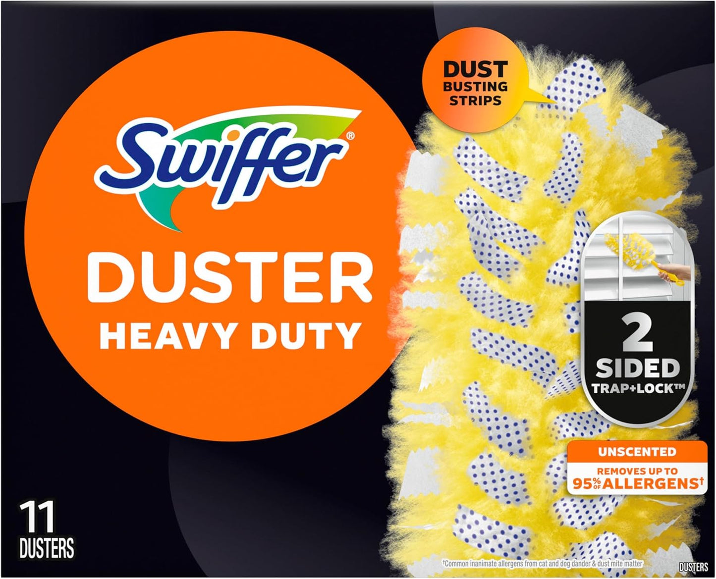 Swiffer Dusters Heavy Duty Multi-Surface Duster Refills for Cleaning, Unscented, 11 Count
