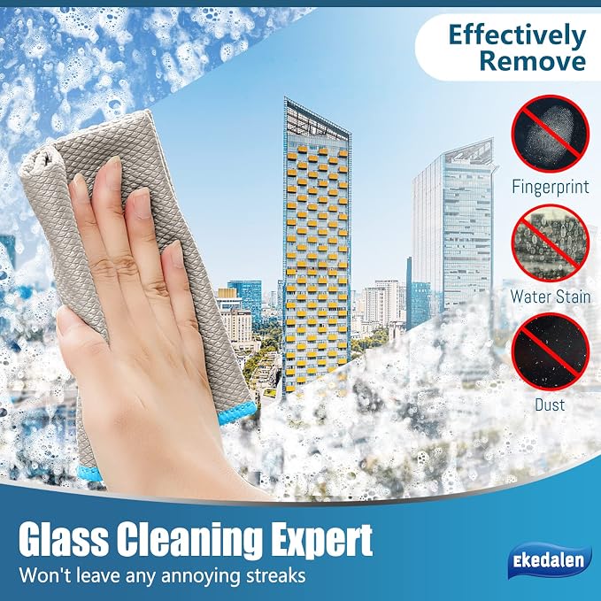 Microfiber Cleaning Cloth Lint Free Glass Cleaner Window Polishing Streak Free - Image 4