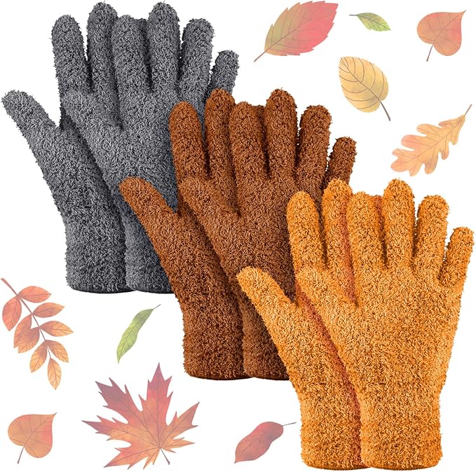Patelai 3 Pairs Microfiber Plant Dusting Gloves Leaf Cleaning Gloves by Patelai