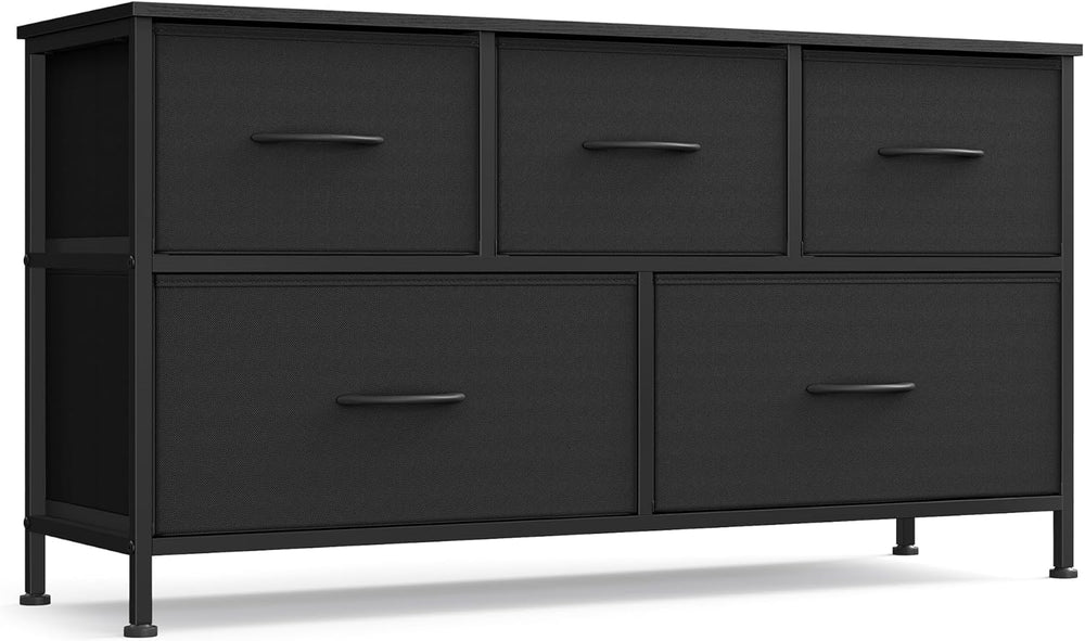 SONGMICS Dresser for Bedroom, Wide Dresser with 5 Fabric Drawers