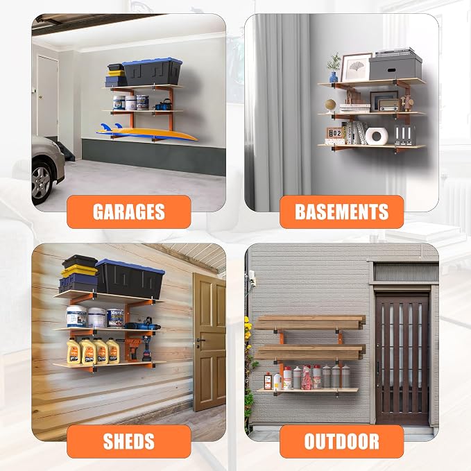 Lumber Rack Wall-Mounted Lumber Storage Rack, Heavy Duty Wood Storage Racks - Image 7