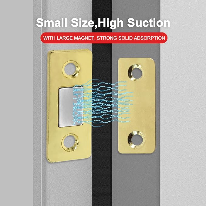 Cabinet Magnetic Catch, 10 Pack Gold Ultra Thin Magnetic Cabinet Door Catch - Image 2
