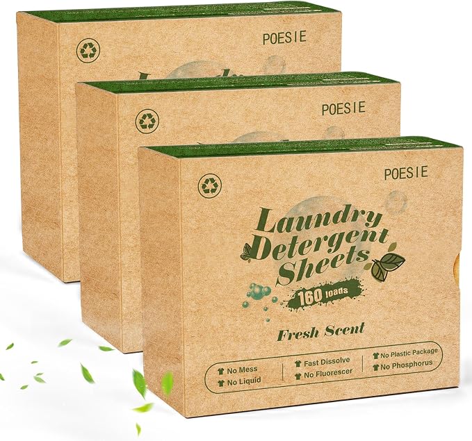 Poesie Laundry Detergent Sheets 3 Pack 480 Sheets 240 Loads Laundry Detergent by Poesie