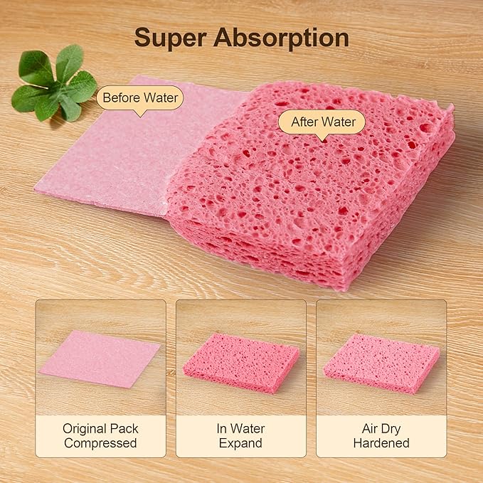 JOYMOOP Dish Sponge Scrubber, Cellulose Sponges Kitchen - Image 2