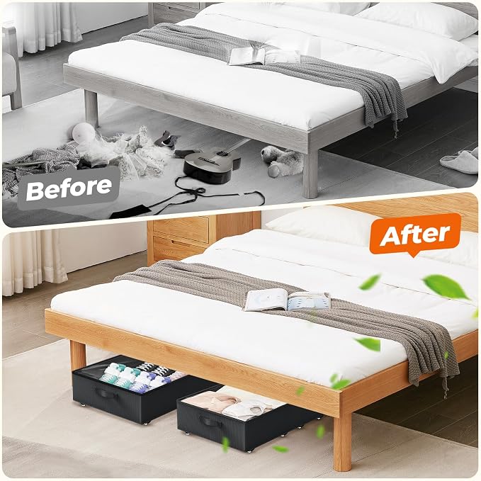 Underbed Storage with Wheels, 2 Pack Under Bed Storage Containers with Clear - Image 7
