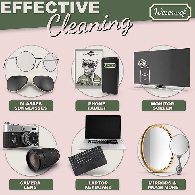 WESERWEF Design Microfiber Glasses Cleaning Cloth – Premium Cleaning Cloth - Image 4