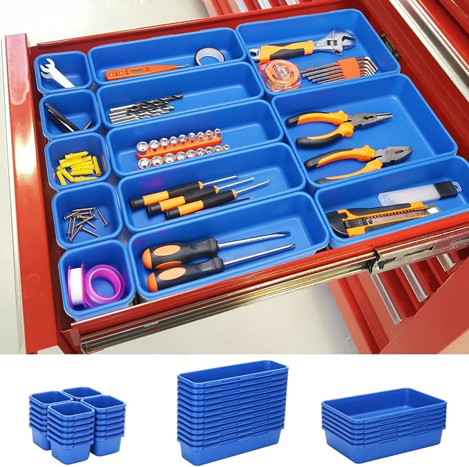 KeFanta 42 Pack Tool Box Organizer Tool Tray Dividers, Rolling Tool Chest Cart by KeFanta