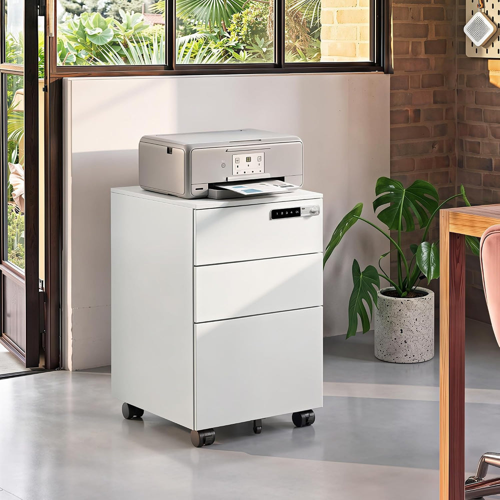 DEVAISE 3 Drawer File Cabinet with Combination Lock, Fully Assembled