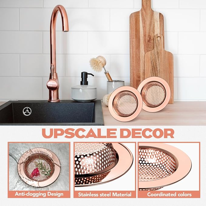 Retisee 2 Pcs Sink Strainer Stainless Steel Kitchen Sink Drain Strainer Basket - Image 4