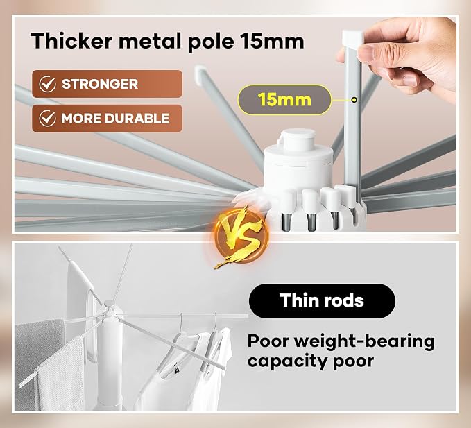 4-Legged Foldable Clothes Drying Rack - Image 3