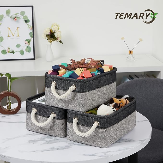 Temary Fabric Storage Baskets 6 Pcs Small Cloth Basket - Image 5