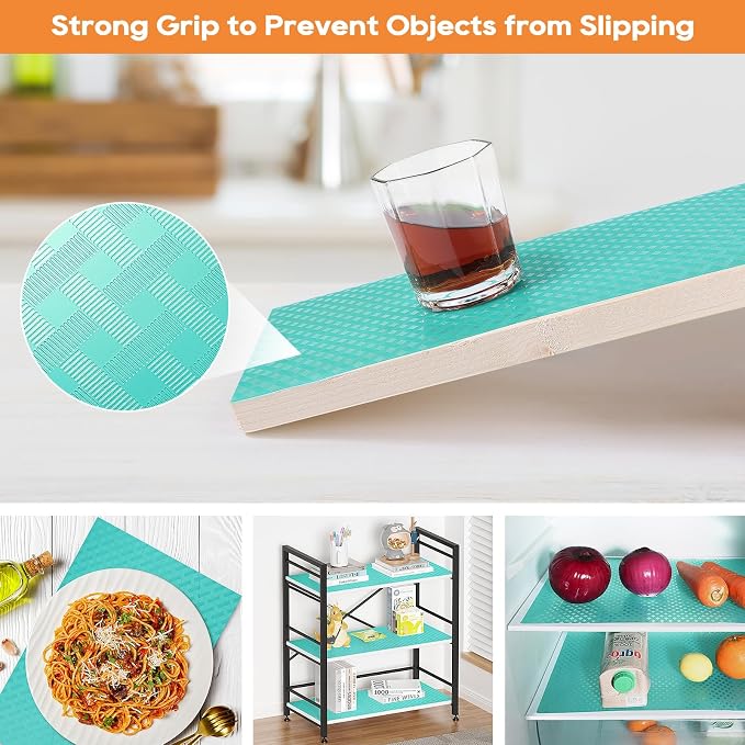 Blue Shelf Liners for Kitchen Cabinets Refrigerator Liners Waterproof & - Image 7