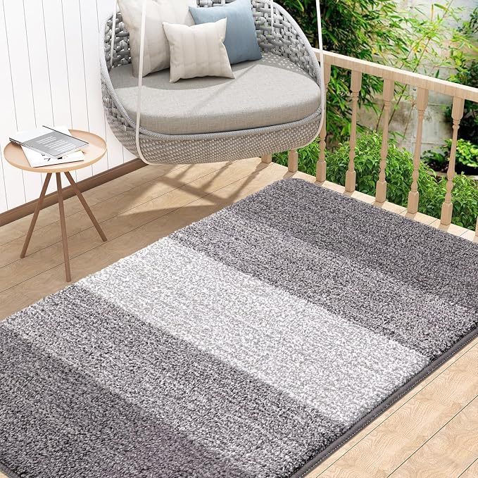 Kitinjoy Indoor Outdoor Door Mat, 48x32 Non-Slip Absorbent Dirt Trapper by Kitinjoy