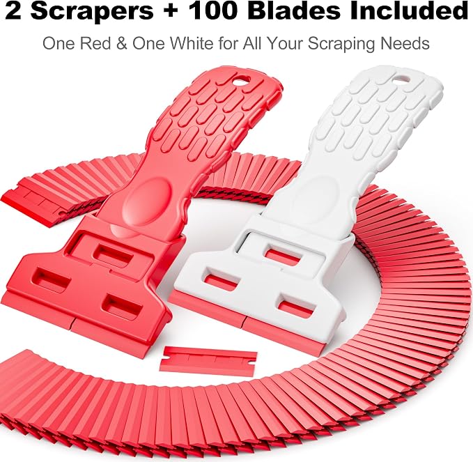 Dual-Width Plastic Razor Blade Scraper Tool Non Scratch - Image 2