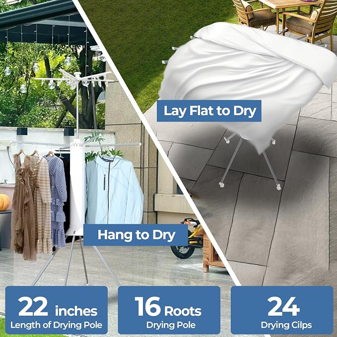 GCCSJ 4-Legged 2 Tier Folding Portable Octopus Style Clothes Drying Rack - Image 4