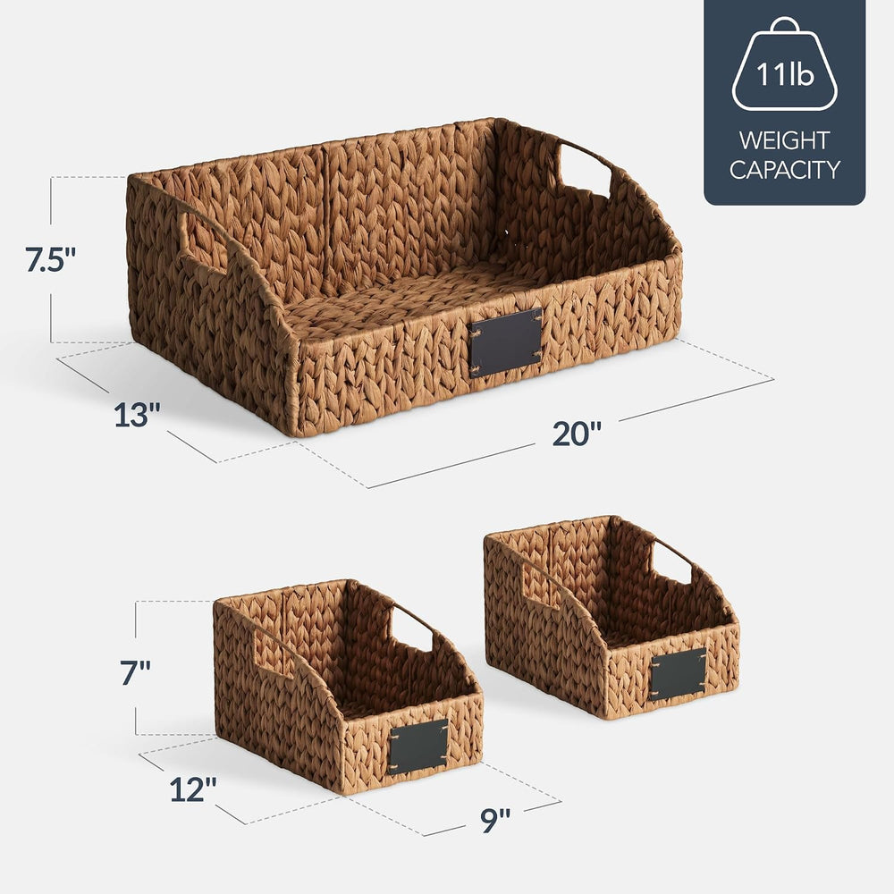Best Choice Products Water Hyacinth Pantry Storage Baskets, Wicker Baskets w/...