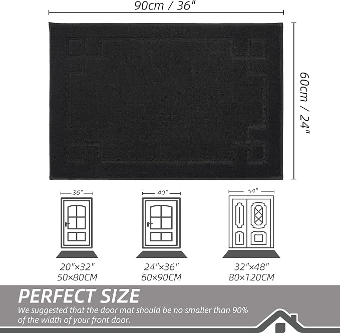 BEQHAUSE Door Mat 24" x 36", Non-Slip Door Mats Indoor Entryway Rugs Washable - Image 2
