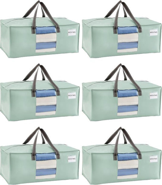 VENO 6 Pack Moving Bags for College, Heavy-Duty Storage Totes, Moving Boxes and by Veno