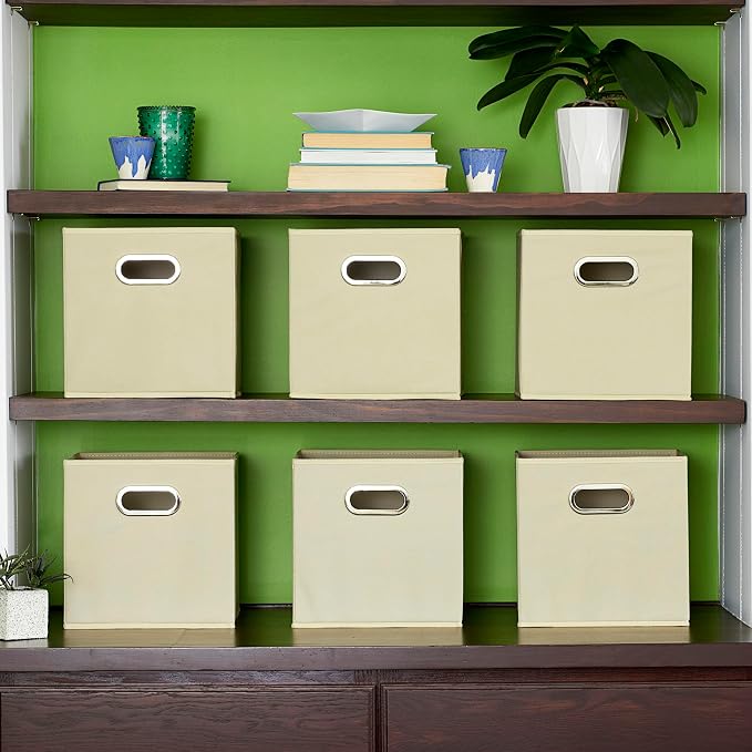 Household Essentials 82-1 Foldable Fabric Storage Bins | Set of 6 Cubby Cubes - Image 2