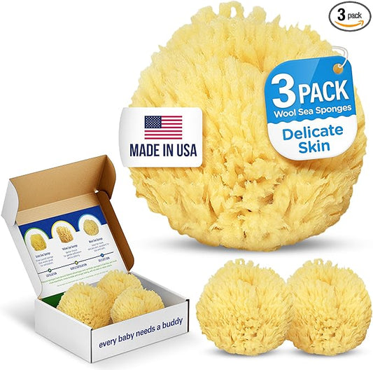 Baby Buddy Natural Bath Sponge, Ultra-Soft Sea Wool, Gentle on Baby's Skin by BabyBuddy