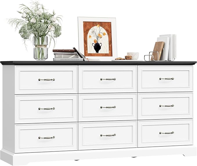 9 Drawer Dresser for Bedroom, Rustic Farmhouse Dresser - Image 8