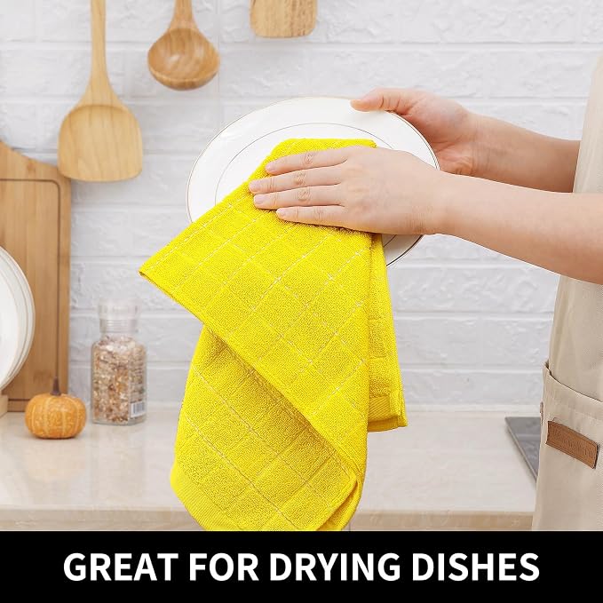 Homaxy 100% Cotton Terry Kitchen Dish Cloths, Ultra Soft and Absorbent Dish - Image 4