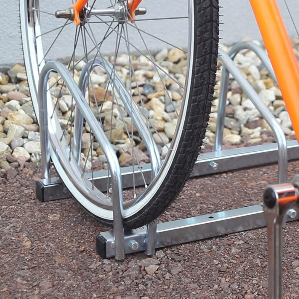 Relaxdays Bike Stand for 4 Bikes, Floor and Wall Mount, 26 x 100 x 32 cm, Out...