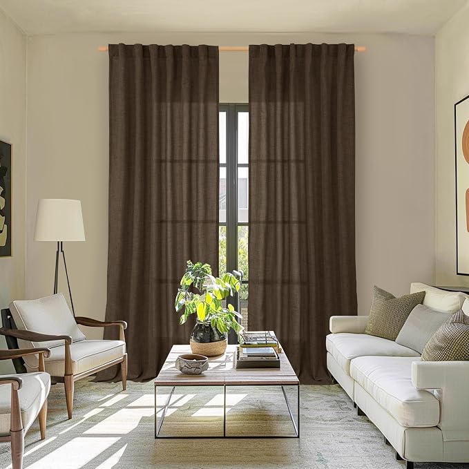 YoungsTex Linen Curtains 90 Inch Length - Image 2