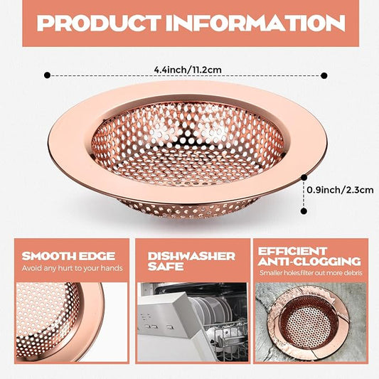 Retisee 2 Pcs Sink Strainer Stainless Steel Kitchen Sink Drain Strainer Basket - Image 2