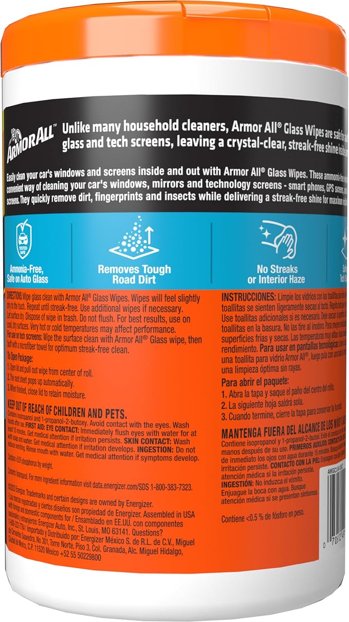 Armor All Car Glass Wipes by Armor All, Auto Glass Cleaner - Image 2