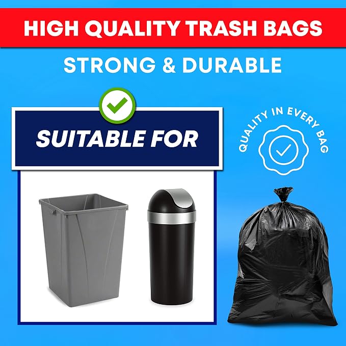 Tasker 30-33 Gallon Trash Bags Heavy Duty Large Black Garbage Bags 30 Gallon - Image 5