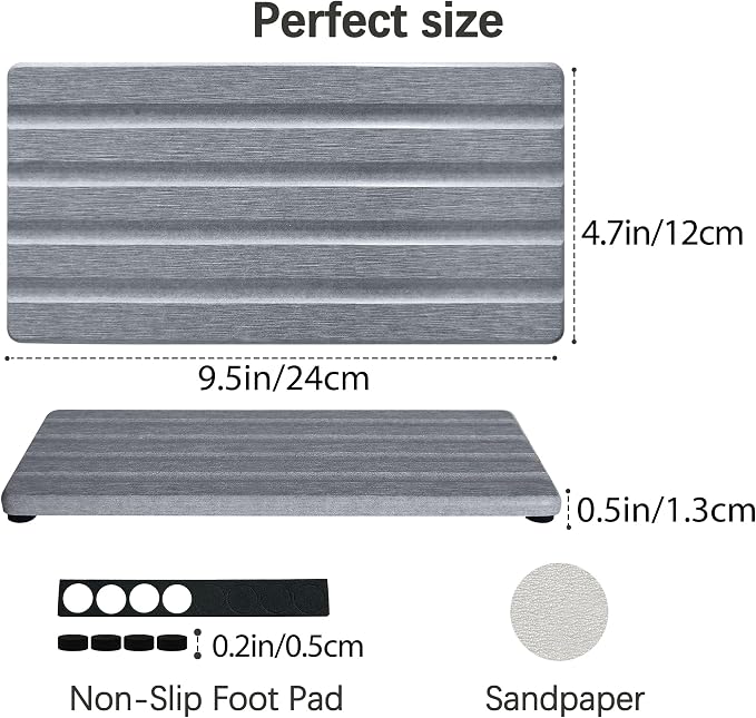 Diatomite Soap Dish, Water Absorbing Stone Tray, Kitchen Sink Organizer - Image 5
