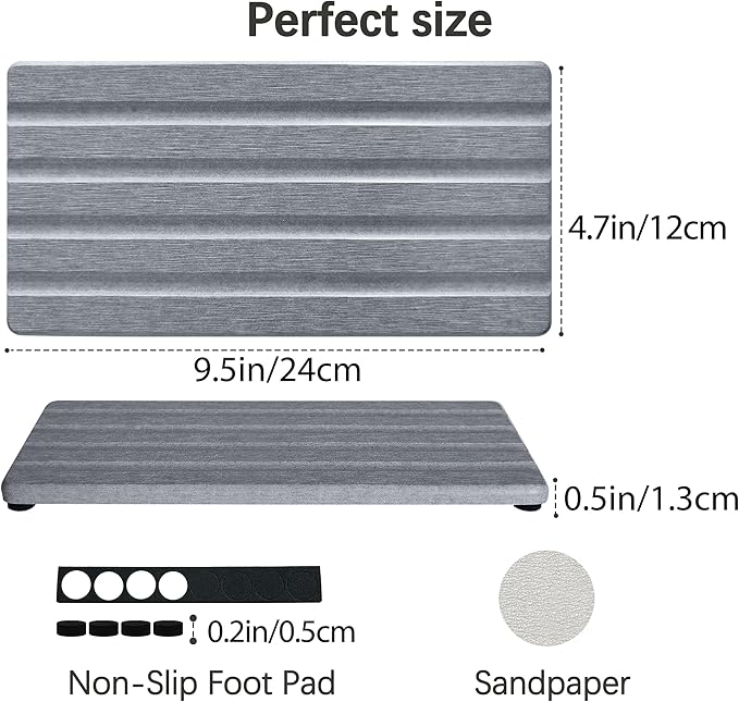 Diatomite Soap Dish, Water Absorbing Stone Tray, Kitchen Sink Organizer - Image 4