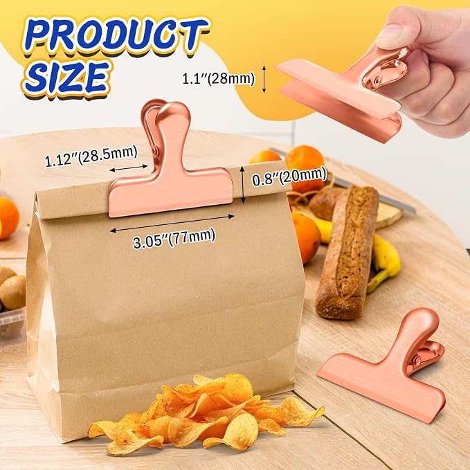VNDUEEY 12 Pack Stainless Steel Chip Bag Clips, Chip Clips - Image 2