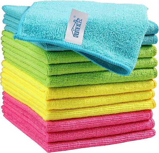 HOMEXCEL Microfiber Cleaning Cloth, 12 Pack Cleaning Rags, Cleaning Towels by HOMEXCEL