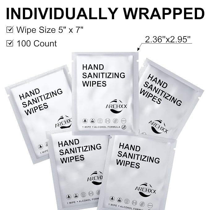 Premium Hand Sanitizing Wipes, Aloe Vera Scent, 70% Alcohol, Individually - Image 9