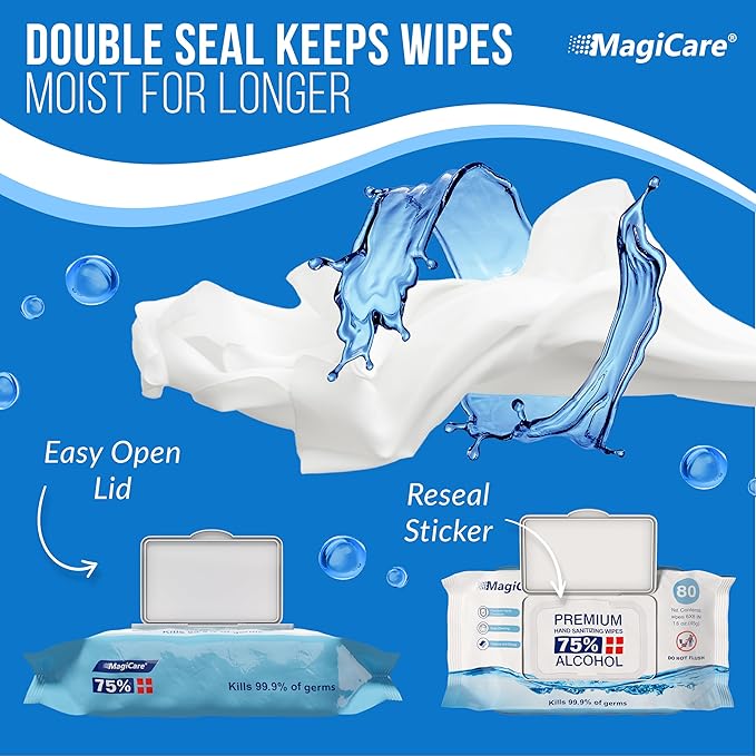 MagiCare 75% Large Alcohol Wipes - Image 4