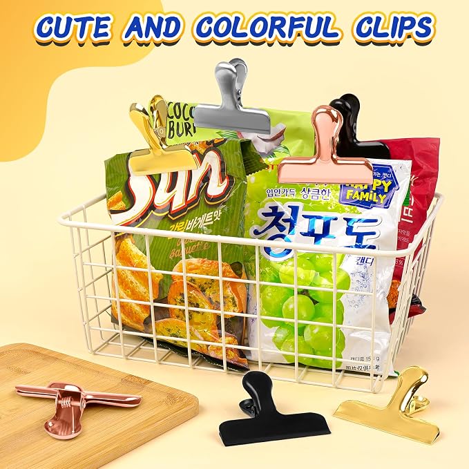 VNDUEEY 12 Pack Chip Clips, Stainless Steel Bag Clips - Image 5