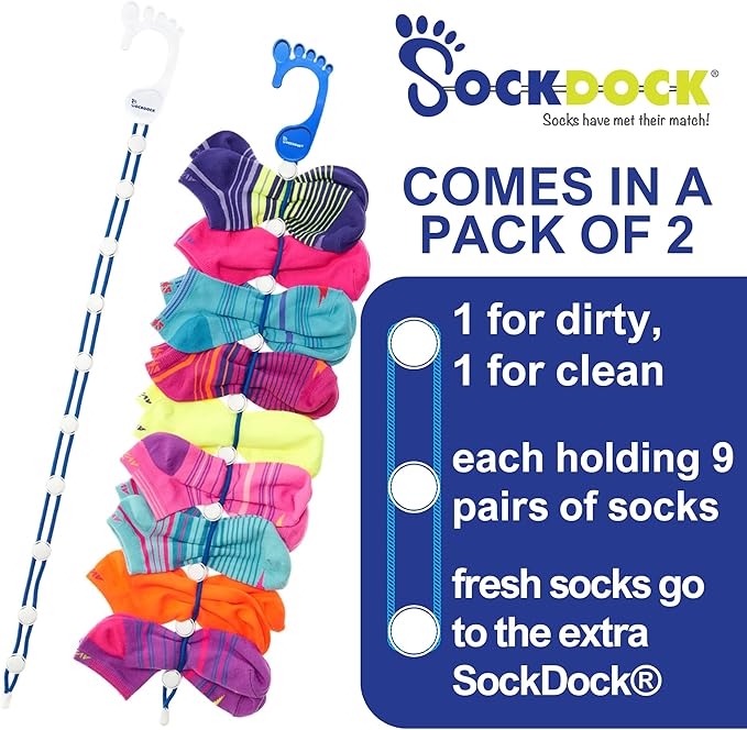 Sock Laundry Solution for Washing Drying & Storing Socks in Pairs, Clip & Hold - Image 4