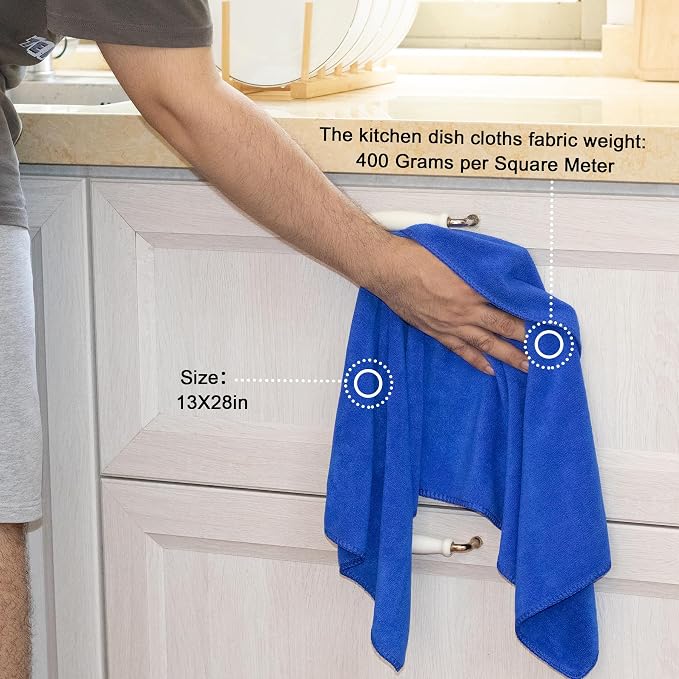 kimteny 13x28 Inches Kitchen Cloth Dish Towels, 400 GSM Premium Dishcloths - Image 2