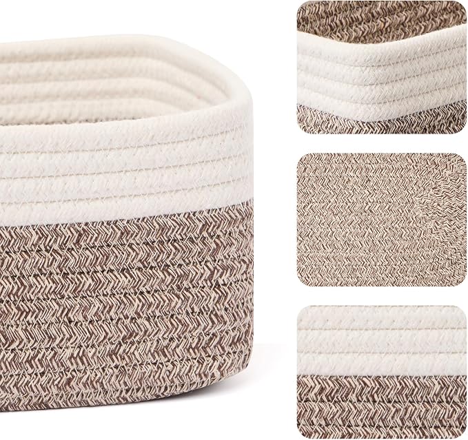 Small Storage Baskets for Organizing | Closet Organizer Bins | Shelf Toy Basket - Image 2