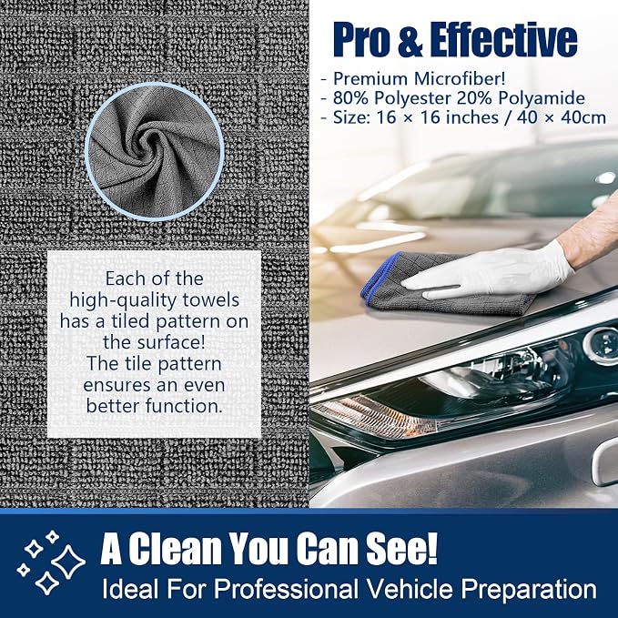 Airlab Microfiber Towels for Cars Wash Drying Auto Detailing, Highly Absorbent - Image 3