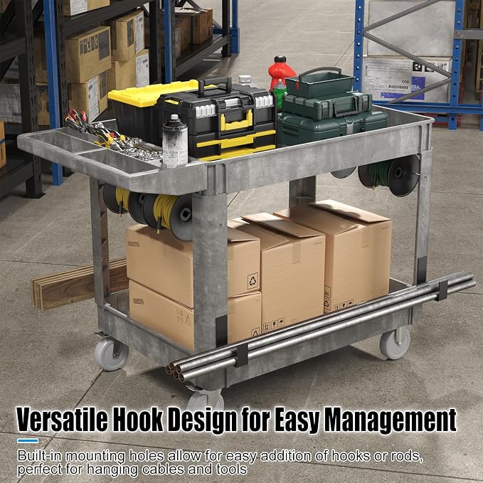 Heavy-Duty Utility Cart Tool Cart, Extra Large Rolling Carts - Image 5