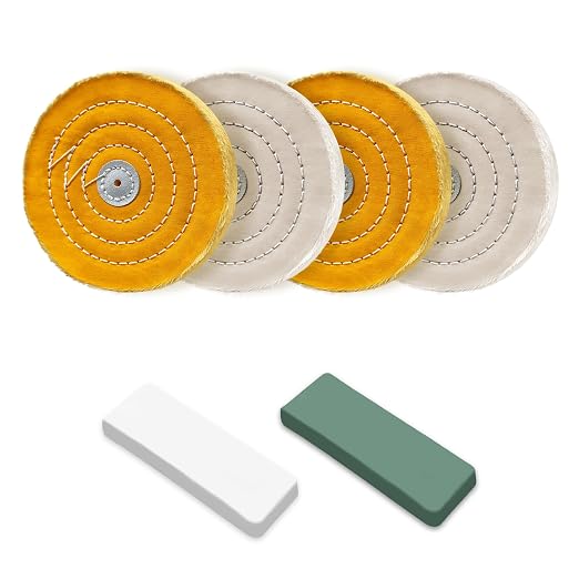 6pcs Buffing Wheel Kit Includes 4pcs 6 Inch Polishing Pads and 2pcs Polishing by Unknown