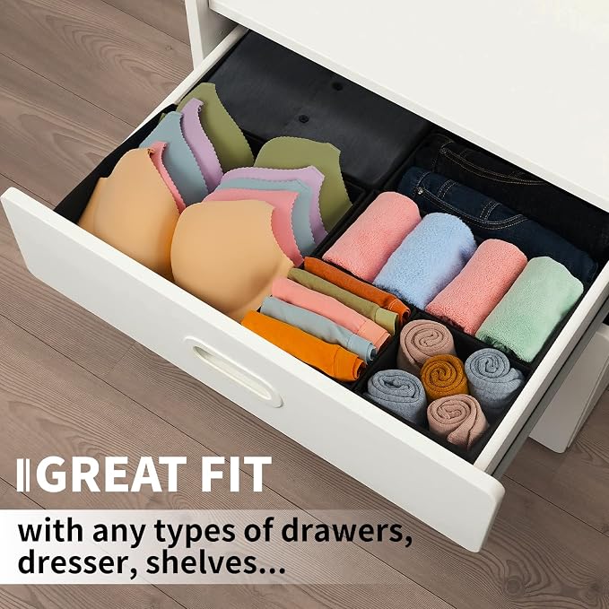 Criusia Drawer Organizer Clothes, 8 Pack Underwear Drawer Organizer, Foldable - Image 5