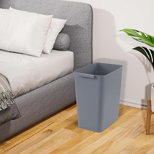 3-Pack 4.5 Gallon Plastic Rectangular Wastebasket, Slim Bathroom Trash Can - Image 6