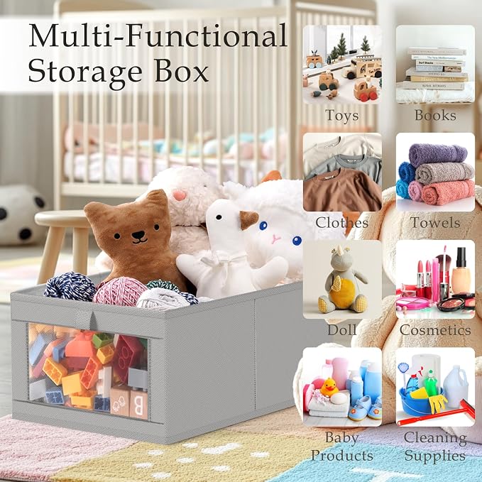 Criusia 4 Pack Linen Closet Organizers and Storage, Closet organizer Large - Image 7