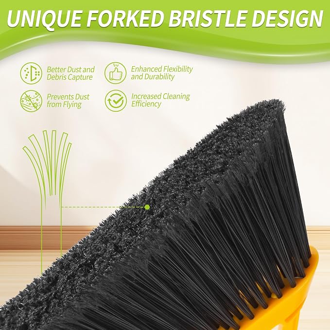 Outdoor Broom with 54'' Long Handle, Heavy Duty Broom - Image 2