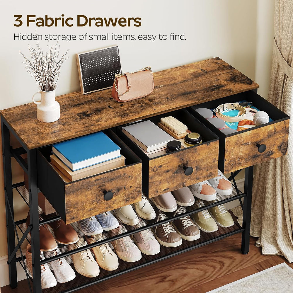 YATINEY 4-Tier Shoe Rack with 3 Drawers, Metal Shoe Organizer for 15 Pairs wi...